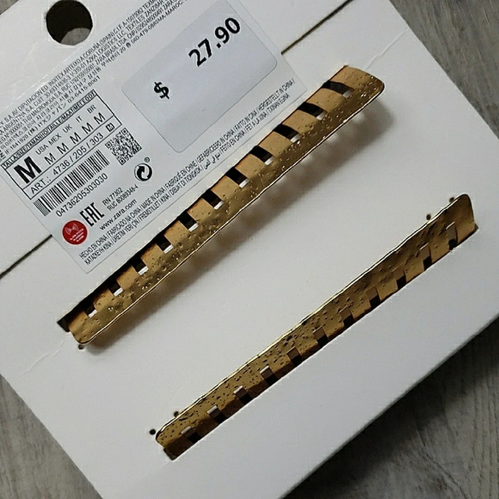 NWT Limited Edition Zara Gold Textured Cuff Bracelet Bohemian Hippie Festival - Picture 8 of 11
